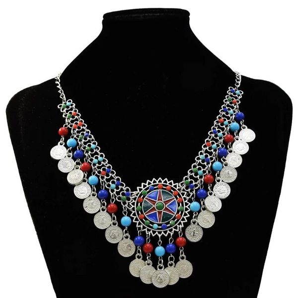 vintage tibetan colorful vintage coin style ethnic choker statement necklace party gift gypsy ethnic jewelry for women, Silver
vintage tibetan colorful vintage coin style ethnic choker statement necklace party gift gypsy ethnic jewelry for women, Silver