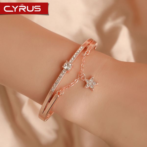 charm pentagram rhinestone pendant bracelet for women silver color rose gold metal gentle hand chain new femme pulseras mujer, Golden;silver
charm pentagram rhinestone pendant bracelet for women silver color rose gold metal gentle hand chain new femme pulseras mujer, Golden;silver