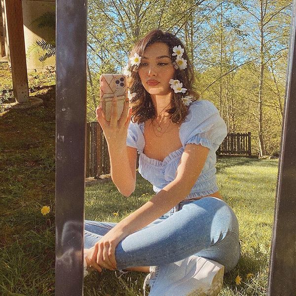 vintage women's summer vacation solid v neck elastic short puff sleeve drawstring bow tied blouse shirt picnic streetwear, White
vintage women's summer vacation solid v neck elastic short puff sleeve drawstring bow tied blouse shirt picnic streetwear, White