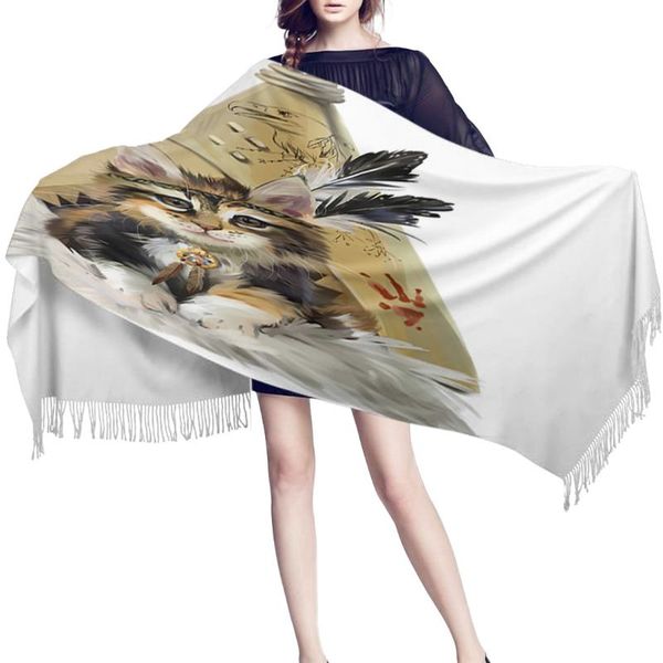 scarves lovely painted tribal cats fashion scarf warm autumn winter cashmere casual long women's shawl, Blue;gray
scarves lovely painted tribal cats fashion scarf warm autumn winter cashmere casual long women's shawl, Blue;gray