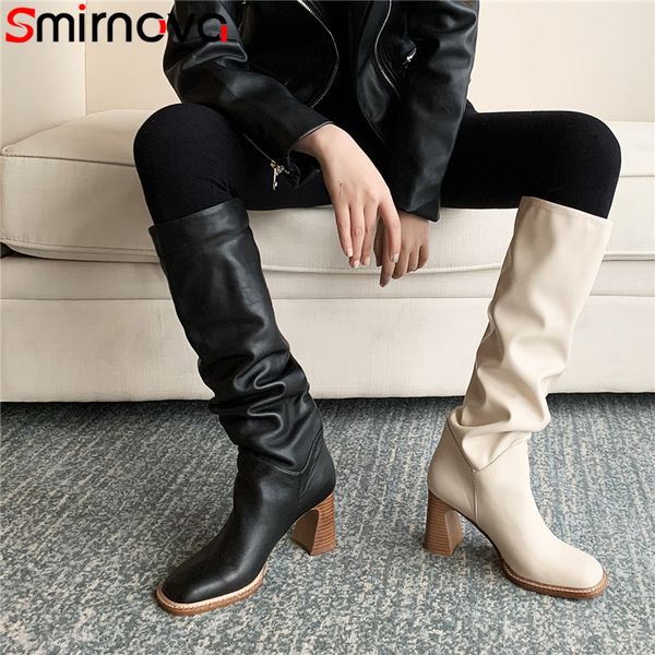 smirnova 2020 fashion brand women boots thick high heels knee high boots women pleated solid color autumn autumn western, Black
smirnova 2020 fashion brand women boots thick high heels knee high boots women pleated solid color autumn autumn western, Black