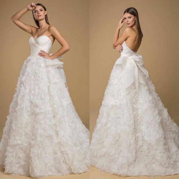 2020 beach wedding dresses a line lace 3d floral appliqued ruffles sweetheart boho bridal gowns custom made luxury vestido de noiva, White
2020 beach wedding dresses a line lace 3d floral appliqued ruffles sweetheart boho bridal gowns custom made luxury vestido de noiva, White