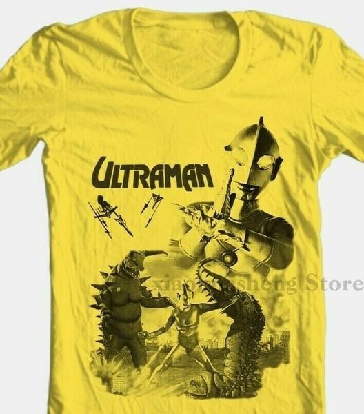 ultraman t-shirt 80s saturday morning cartoon anime superhero gold cotton tee 100% cotton men t shirt women tee