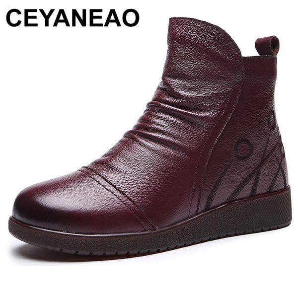 ceyaneaonew vintage pleated genuine leather zipper ankle boots for women snow boots winter short plush warm flat shoeswomane1255, Black
ceyaneaonew vintage pleated genuine leather zipper ankle boots for women snow boots winter short plush warm flat shoeswomane1255, Black
