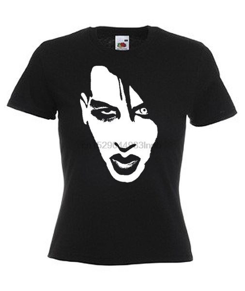 marilyn manson (face) ladies skinny fit t-shirts