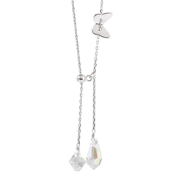 crystal fine jewelry silver plated butterfly water drop tassel necklace for women romantic engagement accessories gift
crystal fine jewelry silver plated butterfly water drop tassel necklace for women romantic engagement accessories gift