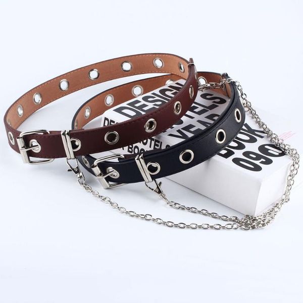 fashion women punk chain belt adjustable double single row hole eyelet waistband eyelet chain decorative 2020 belts for women, Black;brown
fashion women punk chain belt adjustable double single row hole eyelet waistband eyelet chain decorative 2020 belts for women, Black;brown