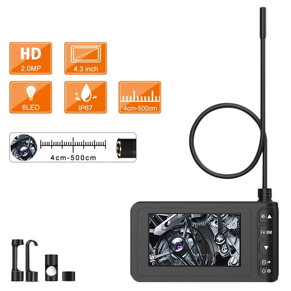 1080p hd 8mm lens with 4.3 inch lcd display screen led light waterproof endoscope inspect industrial borescope
1080p hd 8mm lens with 4.3 inch lcd display screen led light waterproof endoscope inspect industrial borescope