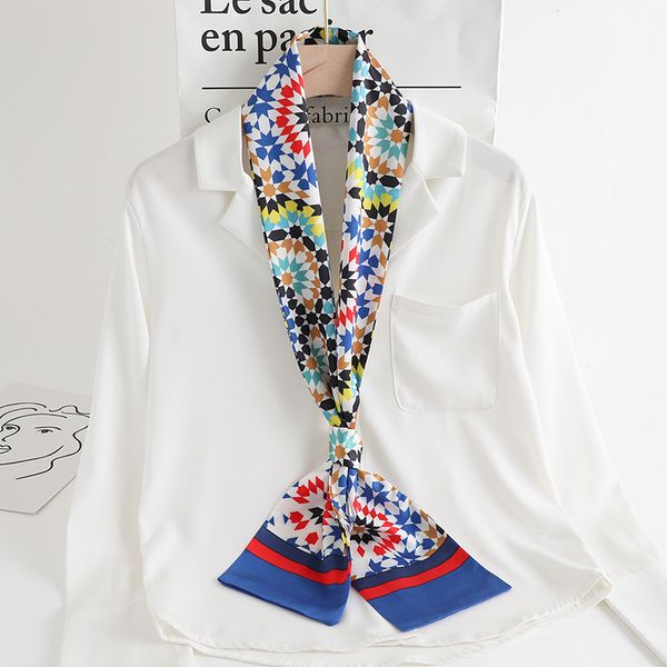 scarves lange skinny sjaal vrouwen designer print zijde nek sjaals haarband 145*13cm office lady lint tie bandana hoofdband, Blue;gray
scarves lange skinny sjaal vrouwen designer print zijde nek sjaals haarband 145*13cm office lady lint tie bandana hoofdband, Blue;gray