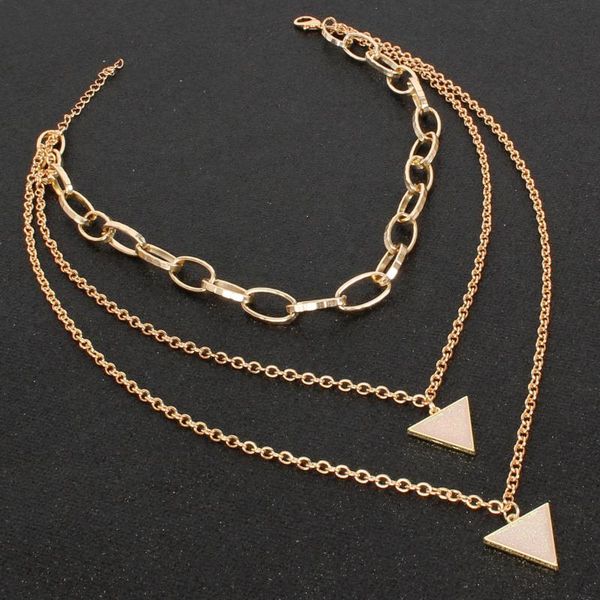 chains fashion multi-layer gold necklace personality triangular clavicle chain long women, Silver
chains fashion multi-layer gold necklace personality triangular clavicle chain long women, Silver