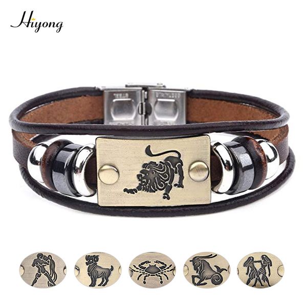 charm bracelets 2021 fashion 12 zodiac sign constellations bracelet black braided leather multilayer punk men banlge jewelry libra, Golden;silver
charm bracelets 2021 fashion 12 zodiac sign constellations bracelet black braided leather multilayer punk men banlge jewelry libra, Golden;silver