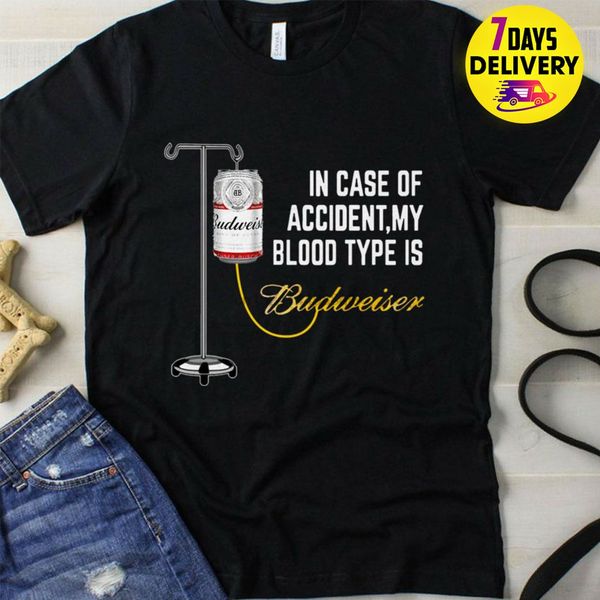 in case of accident my blood type is budweiser t shirt black size s 3xl
in case of accident my blood type is budweiser t shirt black size s 3xl