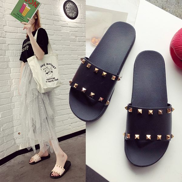 women slippers flip flops summer slides women shoes metal rivet bling beach slides sandals casual shoes slip on flat heel brand, Black
women slippers flip flops summer slides women shoes metal rivet bling beach slides sandals casual shoes slip on flat heel brand, Black