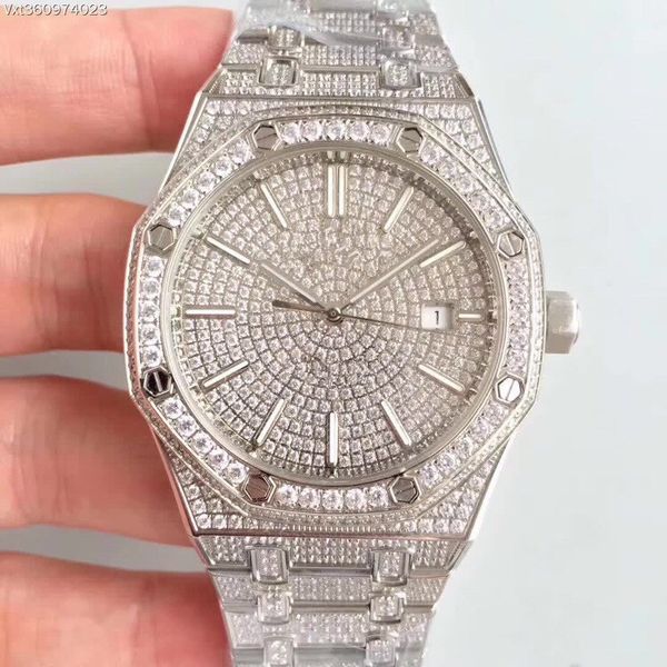 jf mens diamond watch 15400 montre cal.3120 ultra-thin automatic watch men watches machine movement 41mm montre de luxe orologio di lusso, Slivery;brown 
jf mens diamond watch 15400 montre cal.3120 ultra-thin automatic watch men watches machine movement 41mm montre de luxe orologio di lusso, Slivery;brown