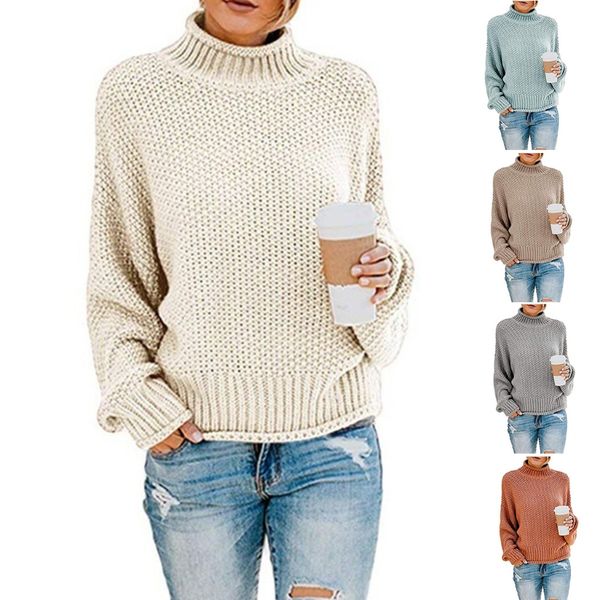 batwing long sleeve sweater 2020 women autumn turtleneck loose pullover chunky crochet knitted solid casual knitwear jumper, White;black
batwing long sleeve sweater 2020 women autumn turtleneck loose pullover chunky crochet knitted solid casual knitwear jumper, White;black