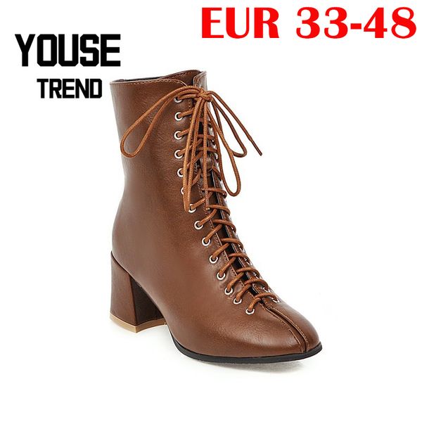 33-48 size winter boots women's boots autumn ankle for women fashion cross strap high heel leather plus size, Black
33-48 size winter boots women's boots autumn ankle for women fashion cross strap high heel leather plus size, Black