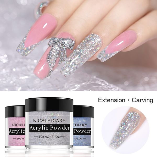 nicole diary holographics acrylic powder for nails extension shinning acrylic dip nail glitter extension carved flower chrome, Silver;gold
nicole diary holographics acrylic powder for nails extension shinning acrylic dip nail glitter extension carved flower chrome, Silver;gold