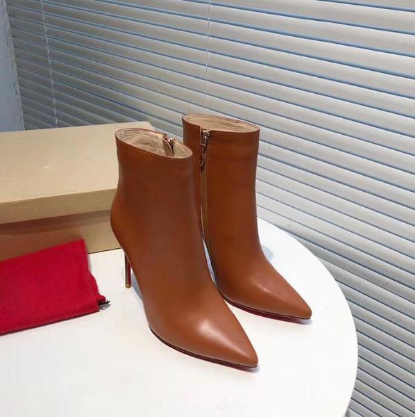 leather with pointed toes womens ankle boots fashion designer classic fashion ladies red bottom high heels shoes dress, Black
leather with pointed toes womens ankle boots fashion designer classic fashion ladies red bottom high heels shoes dress, Black