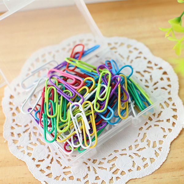 Pack Of 85pcs Colored Paper Clips Smooth, Lightweight Metal And Vinyl Coated