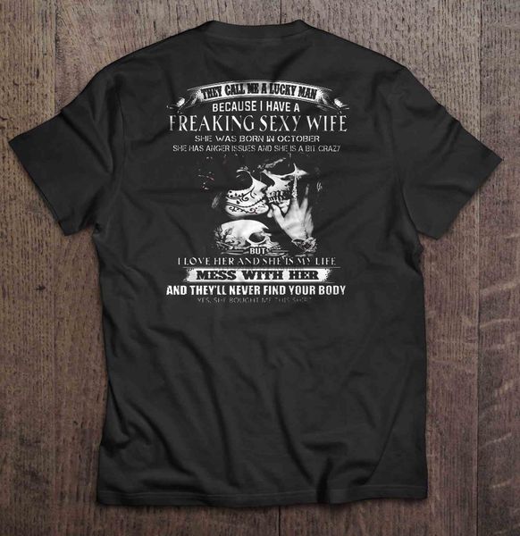 men t shirt they call me a lucky man because i have a freaking wife she was born in october tattooed wife version
men t shirt they call me a lucky man because i have a freaking wife she was born in october tattooed wife version