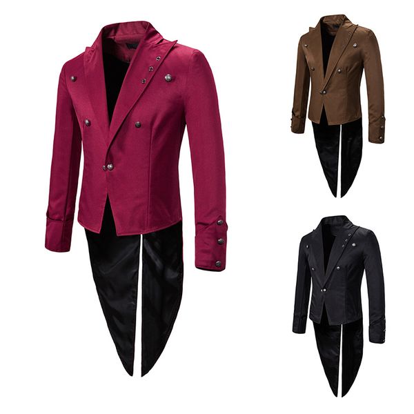 vintage gothic steampunk blazer men 2020 brand red loose suit jacket stage halloween cosplay blazer costume masculino, White;black
vintage gothic steampunk blazer men 2020 brand red loose suit jacket stage halloween cosplay blazer costume masculino, White;black
