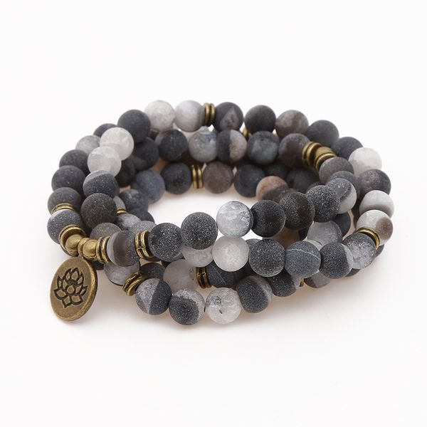108 beads mala lotus bracelet 8mm open smile black and white stone women men meditation yoga bracelets drop ship
108 beads mala lotus bracelet 8mm open smile black and white stone women men meditation yoga bracelets drop ship