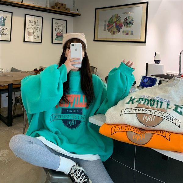 letter printed fleece sweater women's 2020 autumn korean bfstyle loose hong kong wear wearwool casual wear style casual ins trendy roun, Black
letter printed fleece sweater women's 2020 autumn korean bfstyle loose hong kong wear wearwool casual wear style casual ins trendy roun, Black