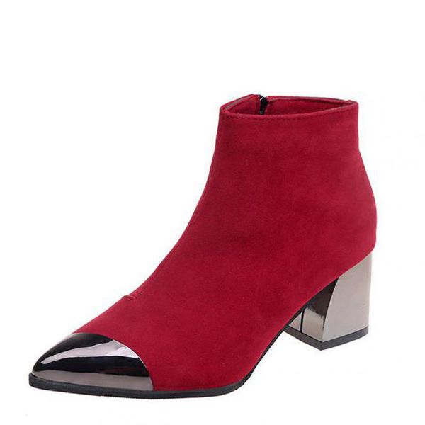 women high heels ankle boots pointed toe women autumn winter fashion casual square heel metal decoration snow boots black red
women high heels ankle boots pointed toe women autumn winter fashion casual square heel metal decoration snow boots black red