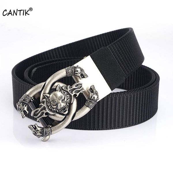 cantik quality nylon & canvas belts for men clothing accessories unique design wolf head pattern automatic buckle metal cbca267, Black;brown
cantik quality nylon & canvas belts for men clothing accessories unique design wolf head pattern automatic buckle metal cbca267, Black;brown