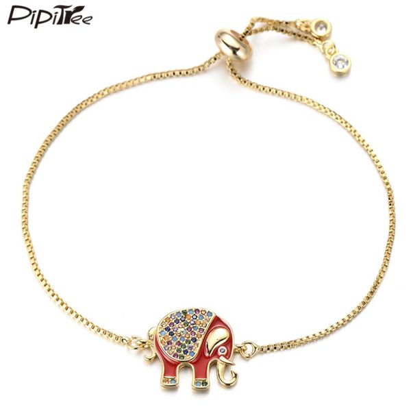 charm bracelets pipitree beautiful copper cubic zirconia white black red enamel elephant bracelet slider chain women jewelry, Golden;silver
charm bracelets pipitree beautiful copper cubic zirconia white black red enamel elephant bracelet slider chain women jewelry, Golden;silver
