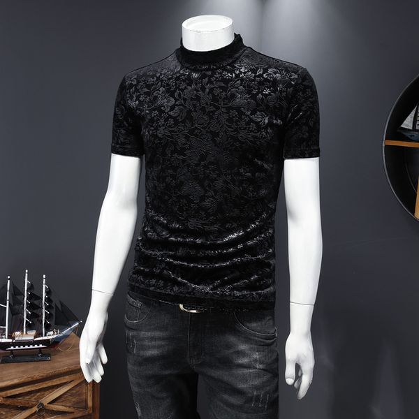 2020 men's gold tide high-neck velvet shirt plus velvet thick in t-shirt bottoming half-sleeved short-sleeved the small shirt winter bi, Black
2020 men's gold tide high-neck velvet shirt plus velvet thick in t-shirt bottoming half-sleeved short-sleeved the small shirt winter bi, Black