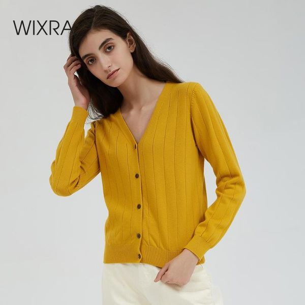 women's knits & tees wixra women cardigan sweater v neck solid loose knitwear single breasted casual knit yellow outwear autumn coat, White
women's knits & tees wixra women cardigan sweater v neck solid loose knitwear single breasted casual knit yellow outwear autumn coat, White