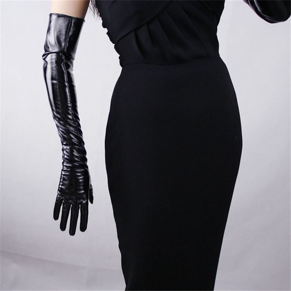 five fingers gloves 60cm patent leather extra long section pu emulation slim hand mirror bright black touch screen pu22-60, Blue;gray
five fingers gloves 60cm patent leather extra long section pu emulation slim hand mirror bright black touch screen pu22-60, Blue;gray