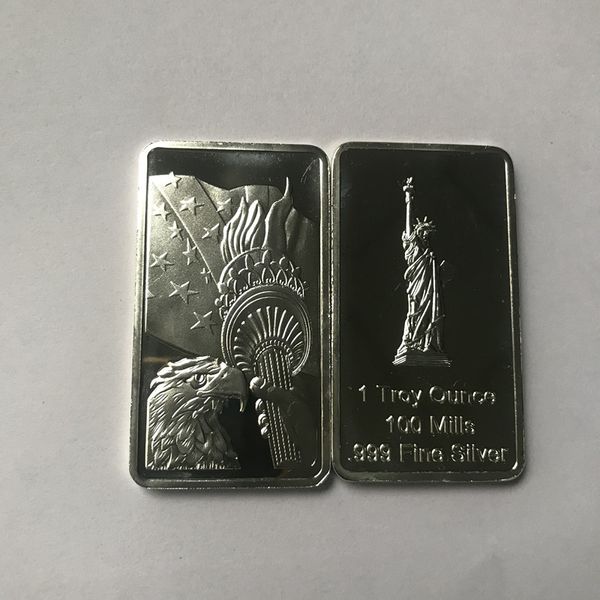 10 pcs non magnetic american statue 1 oz silver plated ingot eagle head badge 50 mm x 28 mm collectible decoration bars
10 pcs non magnetic american statue 1 oz silver plated ingot eagle head badge 50 mm x 28 mm collectible decoration bars