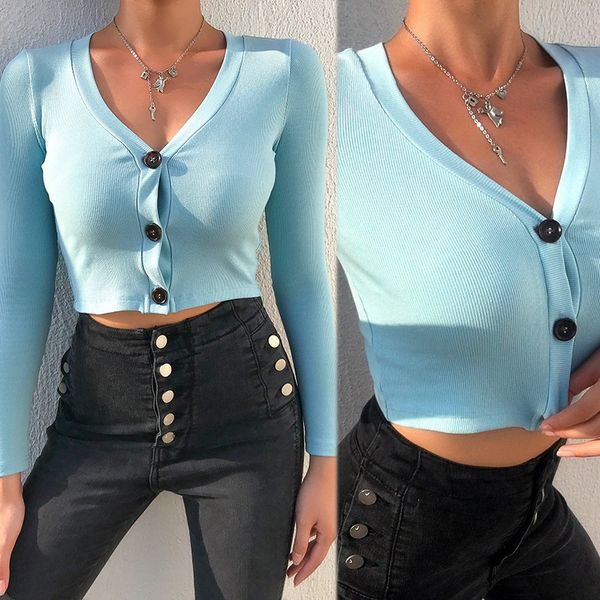 v-образным вырезом трикотажные с длинным рукавом женщины обрезанные bodycon весна осень тенниски вскользь синий тройник, White
v-образным вырезом трикотажные с длинным рукавом женщины обрезанные bodycon весна осень тенниски вскользь синий тройник, White