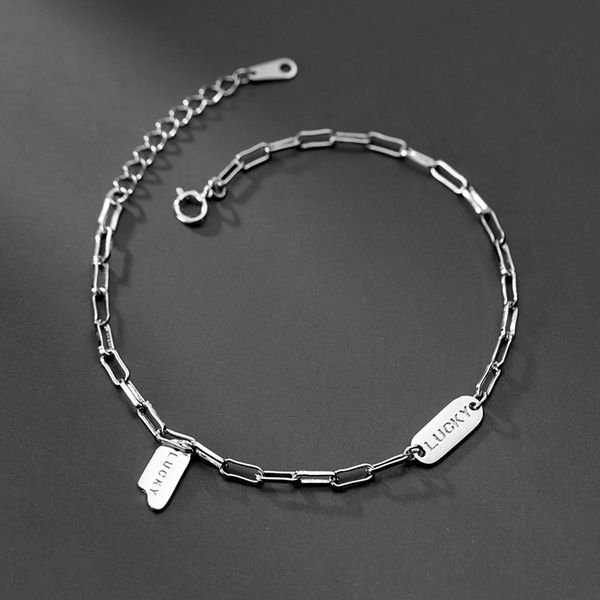 modian authentic 925 sterling silver fashion simple lettering lucky bracelet for women adjustable geometric bangle fine jewelry, Black
modian authentic 925 sterling silver fashion simple lettering lucky bracelet for women adjustable geometric bangle fine jewelry, Black
