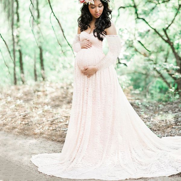 lace summer pregnant lace dress women front split long maxi maternity dress gown pgraphy prop see through, White
lace summer pregnant lace dress women front split long maxi maternity dress gown pgraphy prop see through, White