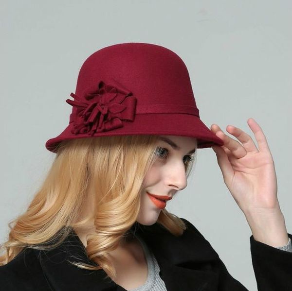 stingy brim hats autumn winter felt hat women fedora imitation woolen classic british laday jazz streetwear formal rose cap, Blue;gray
stingy brim hats autumn winter felt hat women fedora imitation woolen classic british laday jazz streetwear formal rose cap, Blue;gray