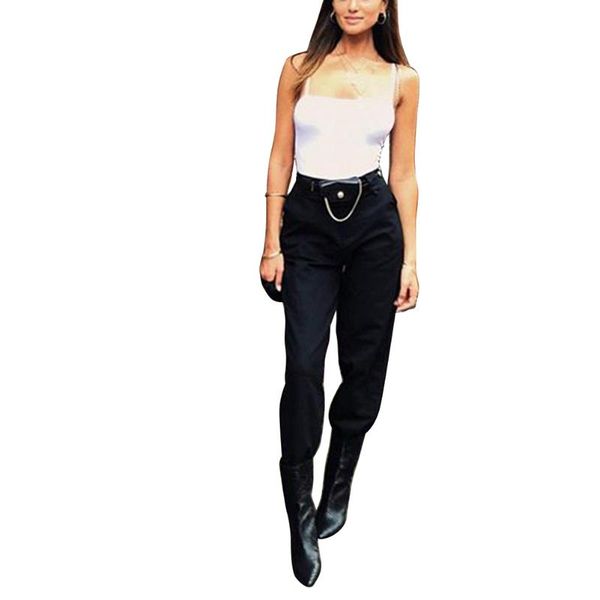 running pants women solid color chain high waist side pocket zipper trousers casual style sport clothes, Black;blue
running pants women solid color chain high waist side pocket zipper trousers casual style sport clothes, Black;blue