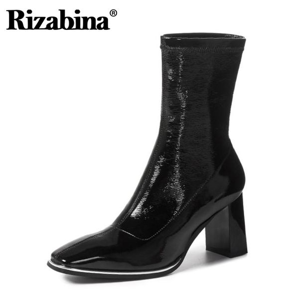 rizabina 2021 fashion ankle boots for women square toe thick high heel slip on sock boots party street footwear size 34-39, Black
rizabina 2021 fashion ankle boots for women square toe thick high heel slip on sock boots party street footwear size 34-39, Black