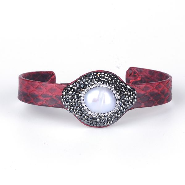 bangle bohemia style snake leather rhinestone jewelry pearl for women arrival trendy bijoux, Black
bangle bohemia style snake leather rhinestone jewelry pearl for women arrival trendy bijoux, Black