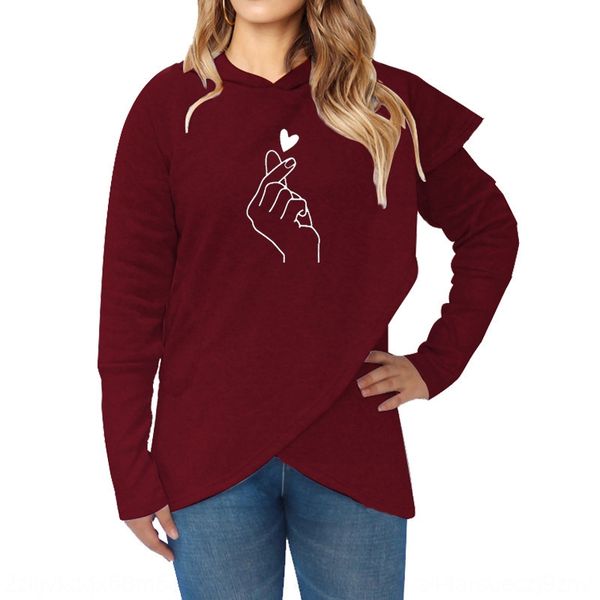 long-sleeved fleece sweater women's autumn and winter clothes heart-to-heart printing irregular hooded sweater, Black
long-sleeved fleece sweater women's autumn and winter clothes heart-to-heart printing irregular hooded sweater, Black