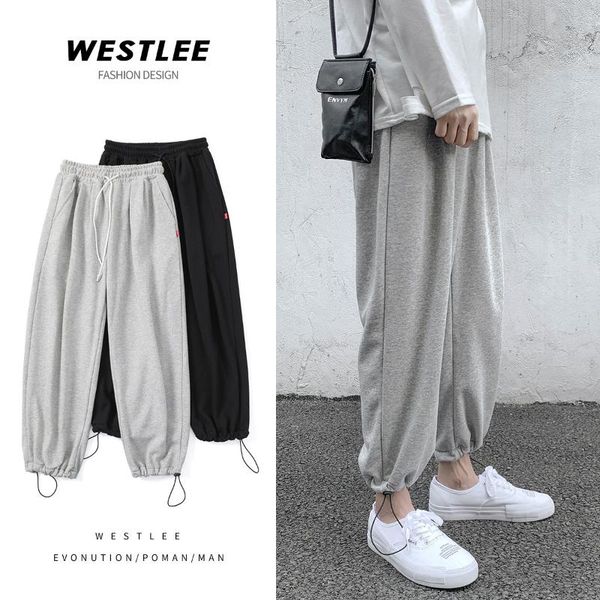 men casual loose capri pants autumn students sports solid color skinny and women paragraph, Black
men casual loose capri pants autumn students sports solid color skinny and women paragraph, Black