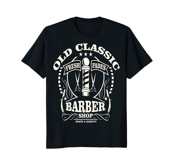 2019 fashion summer style old classic barber shop shirt tee shirt