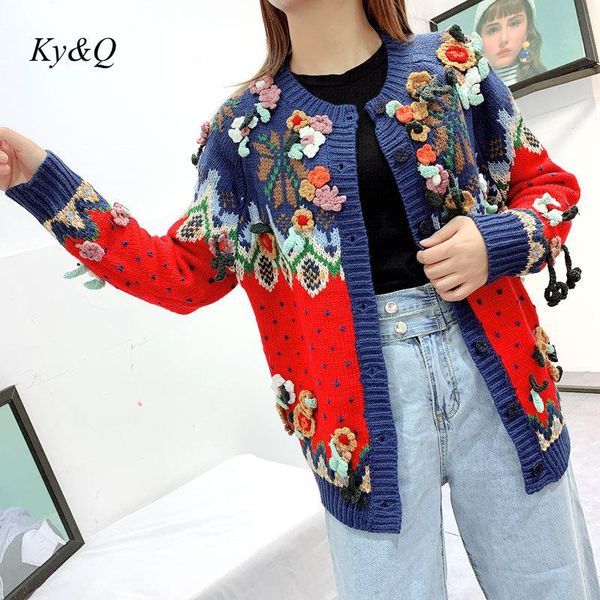 women's knits & tees 2021 winter runway vintage loose luxury red patchwork cardigan fashion o-neck floral embroidery women sweater bran, White
women's knits & tees 2021 winter runway vintage loose luxury red patchwork cardigan fashion o-neck floral embroidery women sweater bran, White