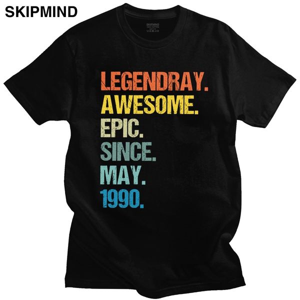trendy male legendary awesome epic since may 1990 t shirt short sleeves round neck cotton t-shirt 30 years old tees clothing
trendy male legendary awesome epic since may 1990 t shirt short sleeves round neck cotton t-shirt 30 years old tees clothing