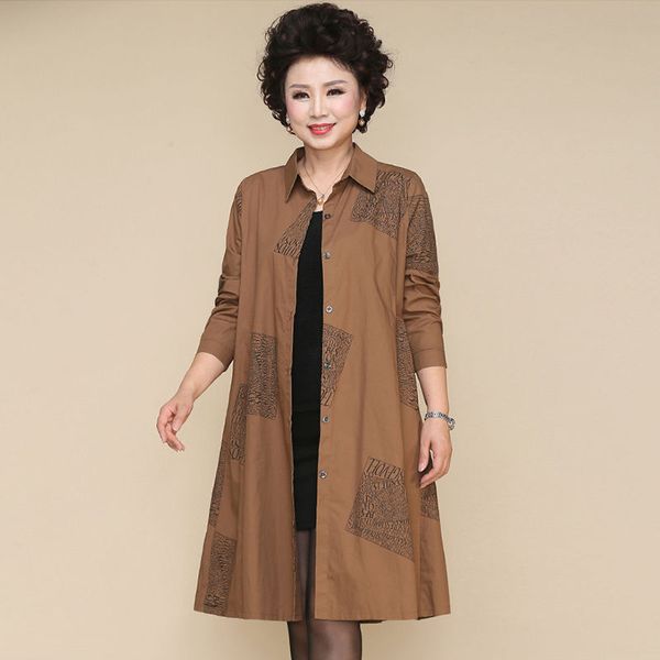 2020 spring autumn middle age women's coats outerwear casual fashion printed loose elegant new overcoat long trench w111, Tan;black
2020 spring autumn middle age women's coats outerwear casual fashion printed loose elegant new overcoat long trench w111, Tan;black