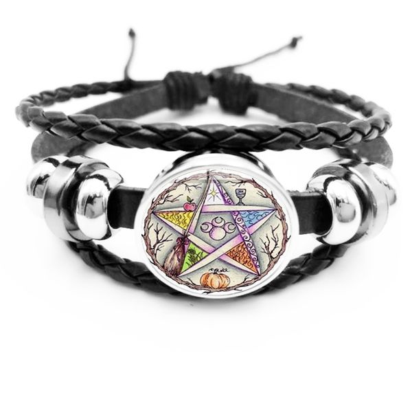 charm bracelets initial / esoteric pentagram black leather bracelet vintage wicca star tree of life crystal glass snap, Golden;silver
charm bracelets initial / esoteric pentagram black leather bracelet vintage wicca star tree of life crystal glass snap, Golden;silver