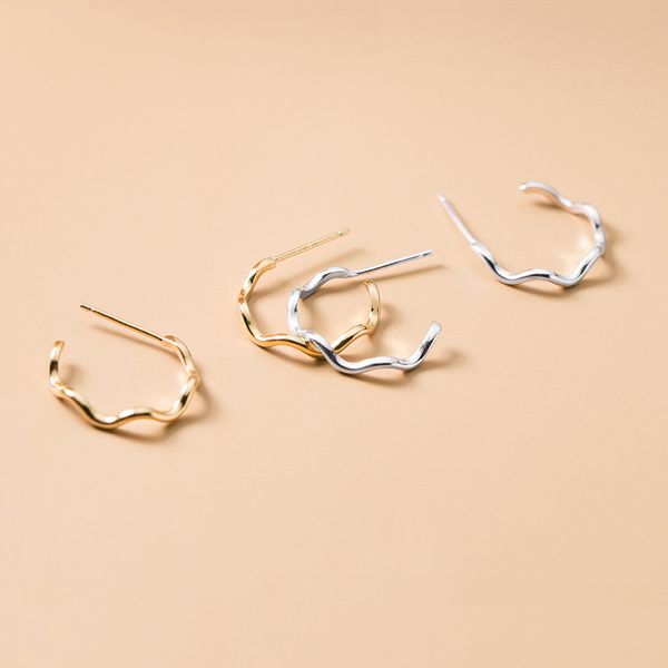 real 925 sterling silver simple wave shape c shape hoop earrings half hoops for women girls ing, Golden;silver
real 925 sterling silver simple wave shape c shape hoop earrings half hoops for women girls ing, Golden;silver