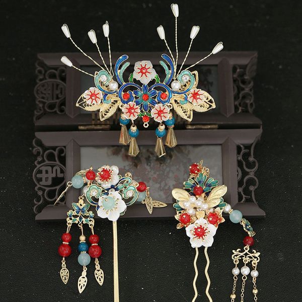 ancient plate hair hairpin princess hair accessories traditional tassel stick head jewelry chinese bridal wedding headdress set
ancient plate hair hairpin princess hair accessories traditional tassel stick head jewelry chinese bridal wedding headdress set